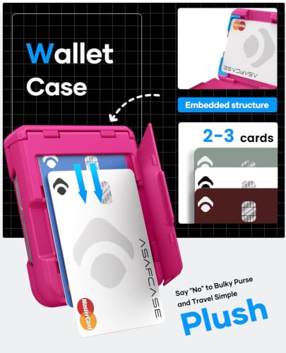 Image of ASAFCASE for Galaxy Flip 7 Case Wallet with Privacy Screen, Hot Pink | Card Holder (2-3 Cards), Hinge Protection, Military Drop Protection, Heavy Duty Protective Phone Cover for Samsung ZFlip 7