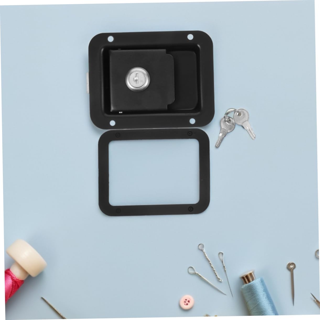 TEHAUX 4pcs Rv Door Latch Handle Replacement Black Lock for Trailers Campers and Toolboxes Easy Install Versatile Use Vehicles