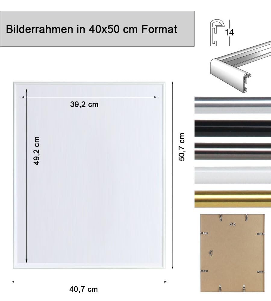 KM FOTO 3er 5er Set Photo Style Set Bilderrahmen Wanddeko Collage Poster Kunststoff Rahmen: Farbe: 5er Pack Silber | Format: 40x50