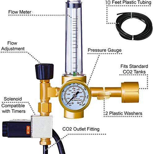 Mod Complete Mdc99003 Co2 Regulator Hydroponics Emitter System W Solenoid Valve Easy To Adjust Flow Meter Includes 10ft Hose And 2 Replacement Washers Shorten Time For Harvesting 40 More Yield Wantitall