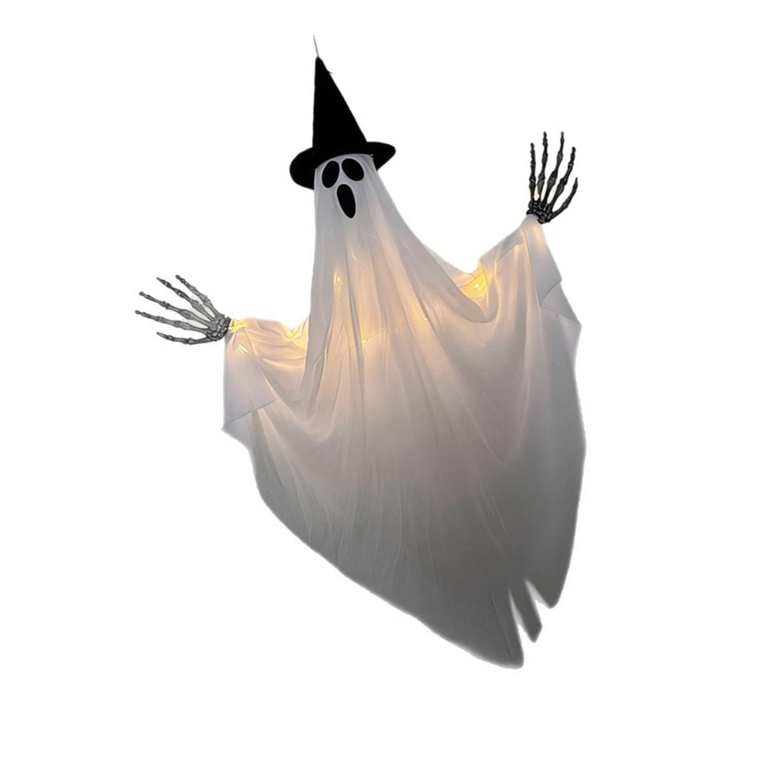 Hredwep Frightening Halloween Fabric Specter Claws and Witch Hat Hanging Ornament for Outdoor Indoor Decoration Halloween Necromancer Hat Manifestation Grip Ornament