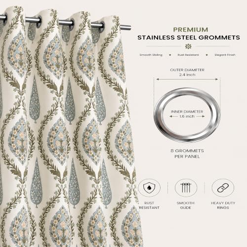 Image of Clasiko Cotton Sheer Curtain Set of 2 | 54x60 Inch /5 Feet | Aqua Sage