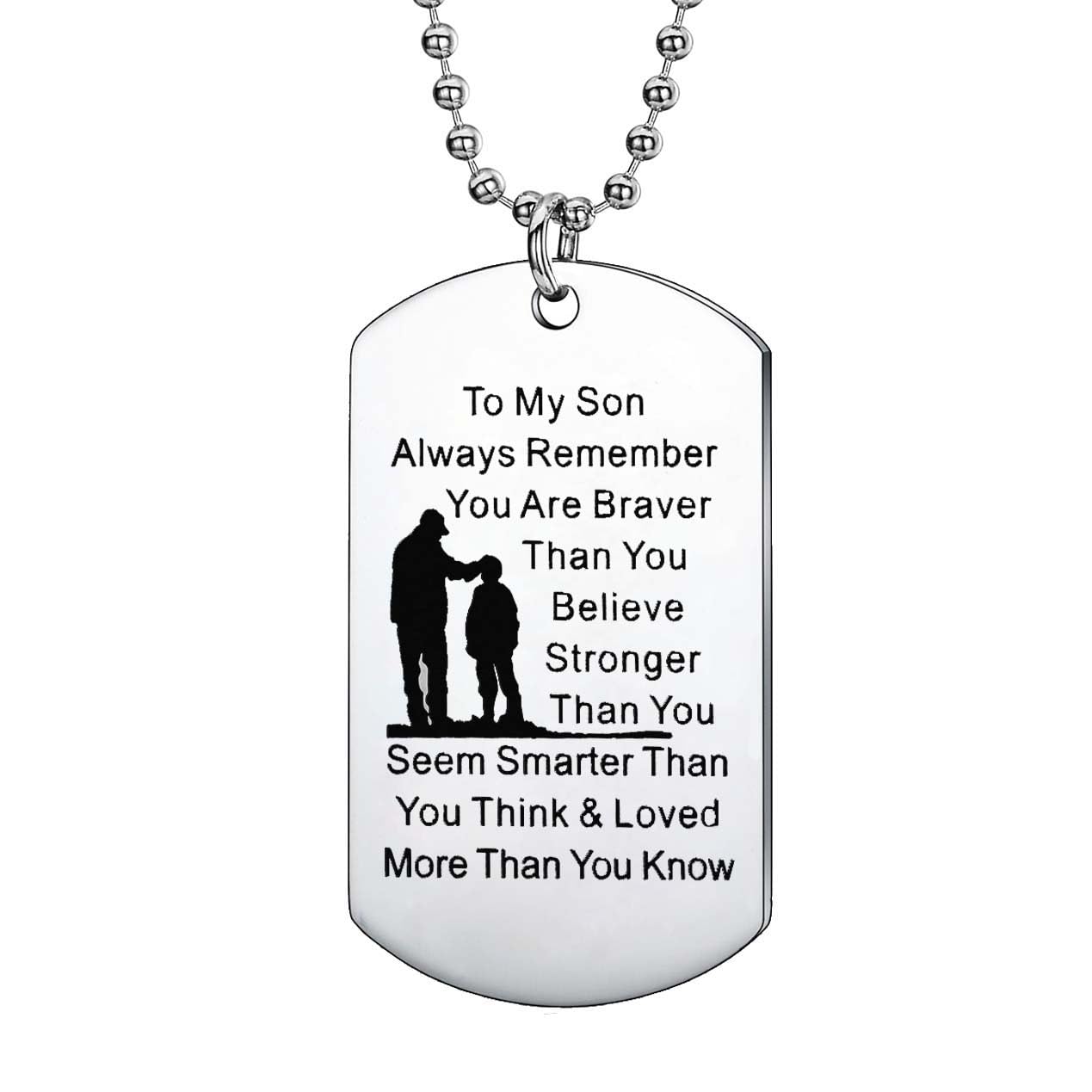 Always Remember You are Braver Than You Believe Father to Son Necklace from Dad (B0768TLH1C) Amazon Price History, Amazon Price Tracker