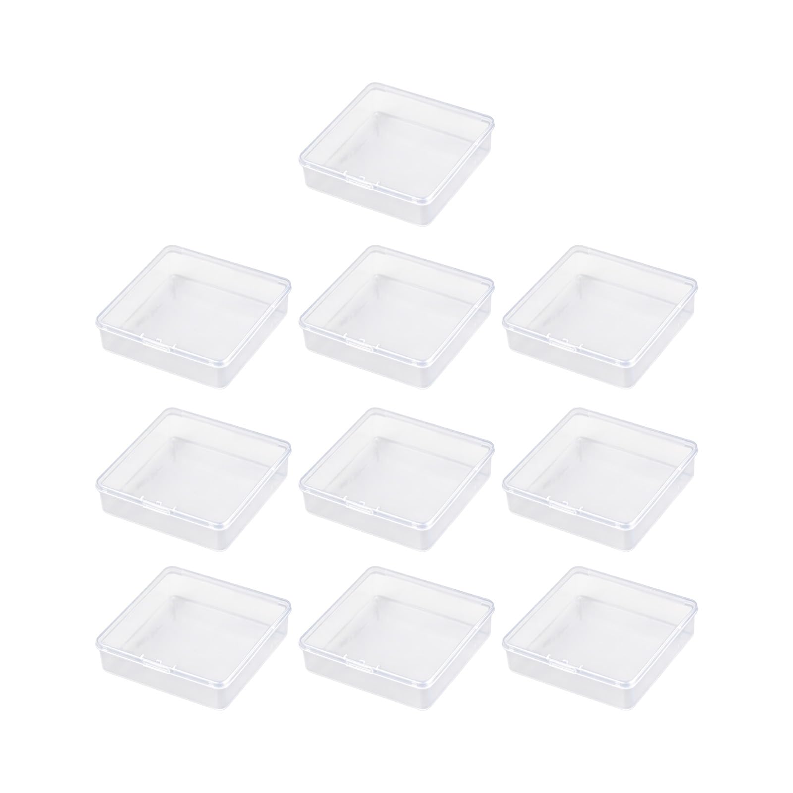MURYE 8.6Cm Square Plastics Organiser Transparently PP Box for Jewelry Making Electronic Repair Parts Small Item Storage Square Box