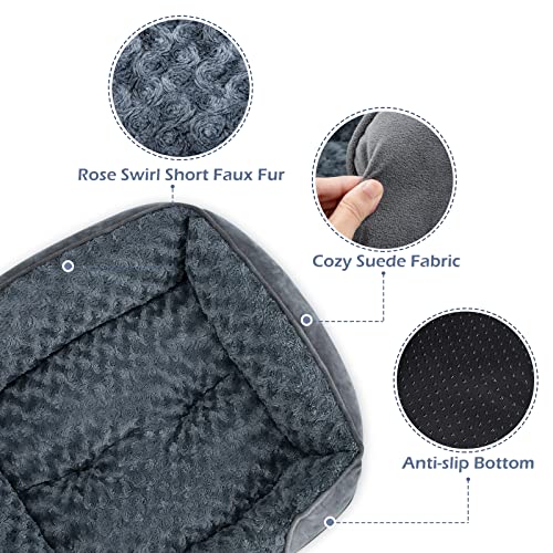 INVENHO Rectangle Washable Orthopedic Dog Bed for Small, Medium and Large Dogs, Soft Calming, Sleeping Puppy Bed Durable Pet Cuddler with Anti-Slip Bottom, S (20"x19"x6") by INVENHO - Image 4