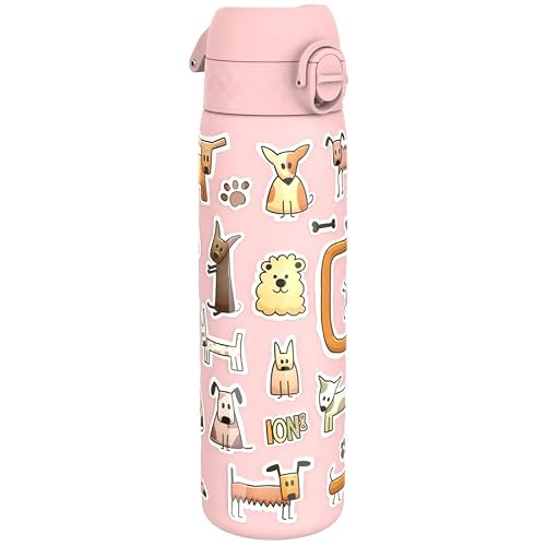 ion8 Vacuum Insulated Stainless Steel Water Bottle, 500 ml, Leak-Proof, One-Handed Opening, Secure Locking, Dishwasher Safe, Carry Handle, Easy to Clean, Durable & Scratch-Resistant, Dogs