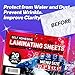Self Adhesive Laminating Sheets 12.3x17.1 inches, 20 Pack, 4mil Thickness, No Heat or Machine Needed, Waterproof, Self Sealing, Easy Peel and Stick, Heavy Duty Clear Glossy Finish, by VIOLETTO