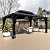 Yardenaler 12x16 FT Hardtop Gazebo Canopy with Double Galvanized Steel Roof, Permanent Outdoor Pavilion with Curtain & Mesh Netting for Patio, Garden, Backyard, Deck, Black