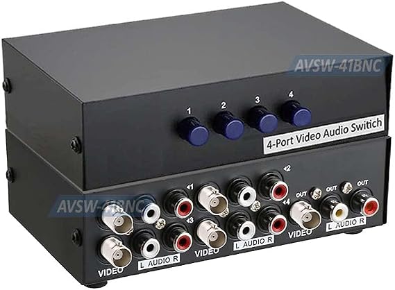 4 في 1 خارج BNC RCA Video Audio Switch