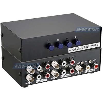 4 in 1 Out Composite BNC RCA Video Audio Switch