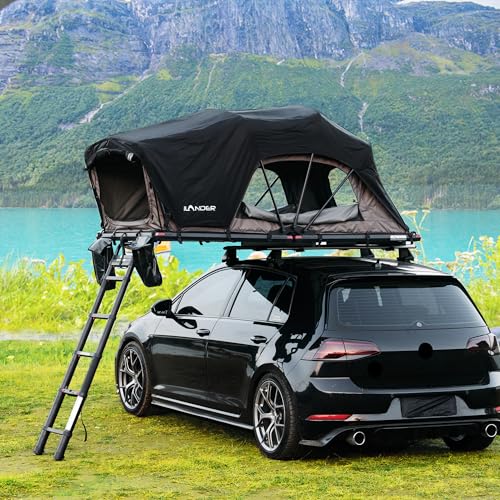 ILANDER Rooftop Tent Hardshell for SUV Van Jeep Truck, Aluminum Alloy Car Rooftop Tent, Waterproof and UV-Resistant Overland Roof Tents Camping for 2-3 Person,1.2M