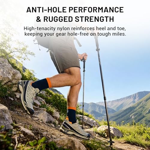 Image of Merino Wool Hiking Socks Men Women, Anti-Blister Moisture Wicking Breathable Targeted Cushion Trekking Crew Socks