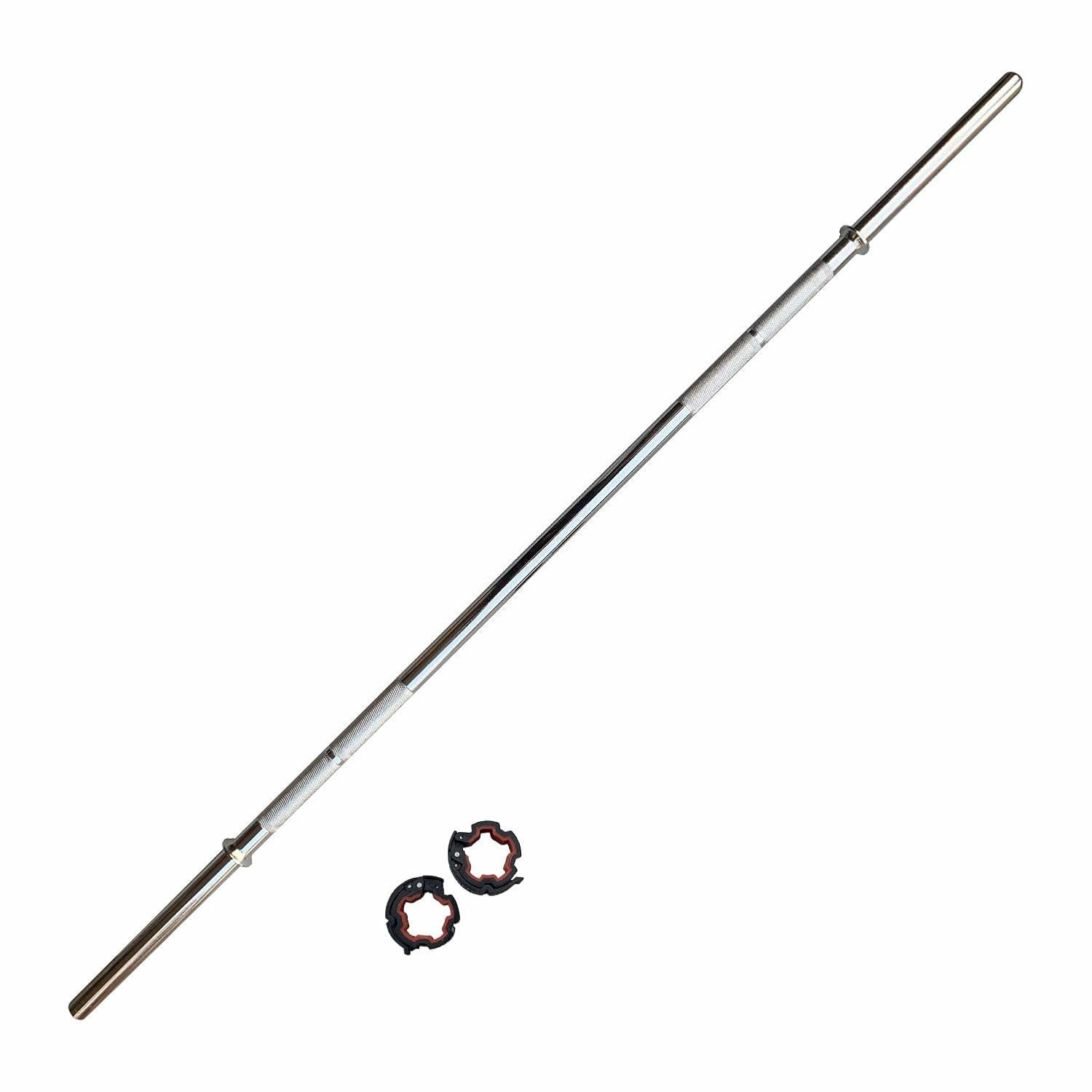 Buy LEEWAY Solid Chrome 28mm Gym Rod with Locks, Weight Lifting Bar