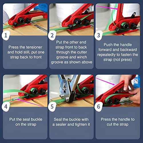 Genubi Industry GNB-PST-BU-01 Heavy Duty Poly Strapping Tensioner & Cutter Manual Banding Tools Windlass thumb #5