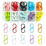 Fubuuf 40 Stück S Karabiner mit Doppelöffnung Schlüsselanhänger Set, Klein Karabinerhaken Carabiner mit Aufbewahrungsbox für Rucksack Schlüsselbund Outdoor Camping Wandern DIY Zubehör(10 Farben)