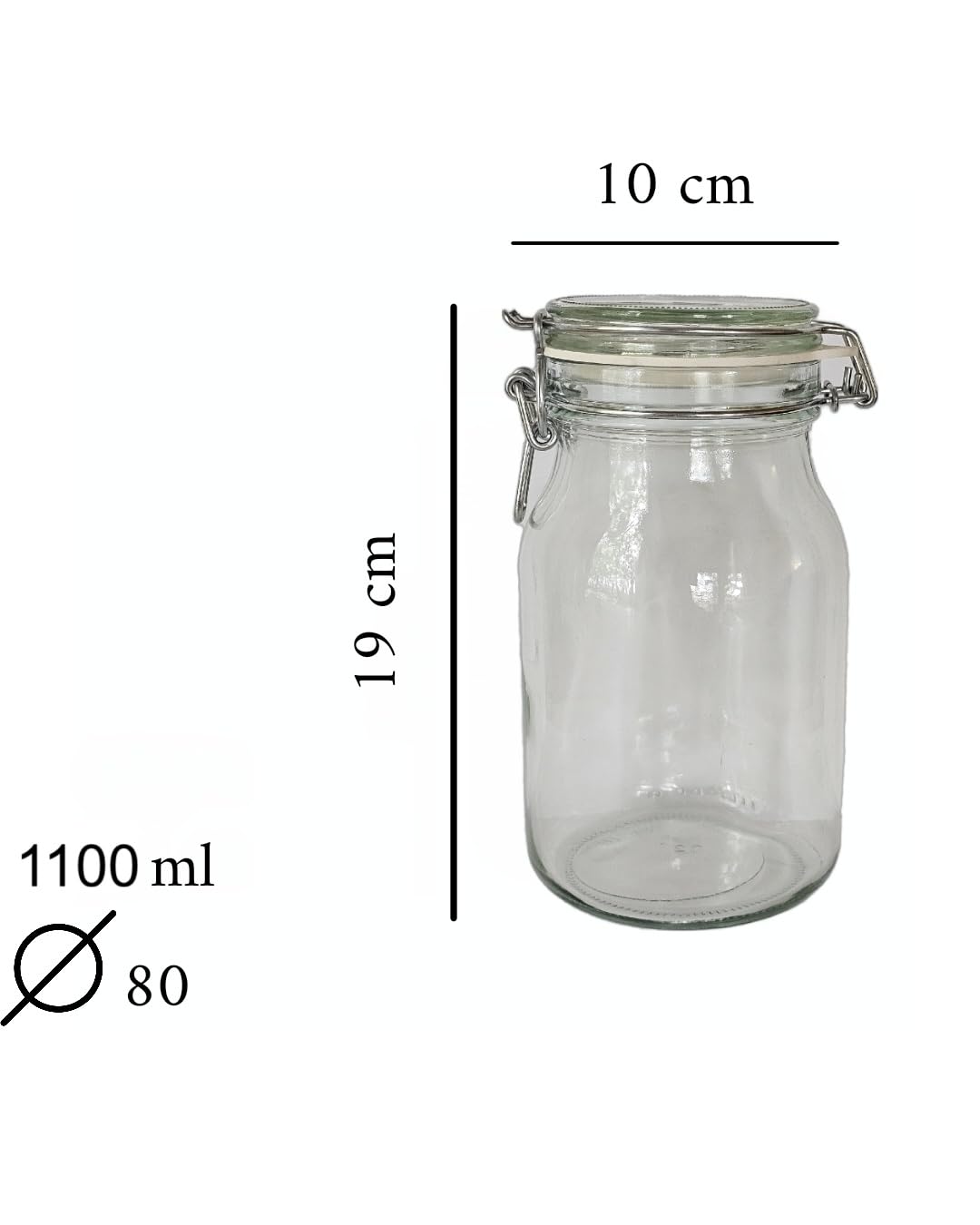 12er Set Einmachgläser 1100 ml mit Bügelverschluss - Vorratsgläser mit Etiketten - Drahtbügelgläser mit Gummidichtung & Bügelverschluss - Einweckgläser mit Deckel (12 Stk.)