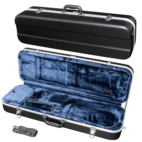 MI&VI NS-5150 ABS Hard Violin Case 4/4 (Full Size) with Adjustable Straps | Velvet Plush Cushion...