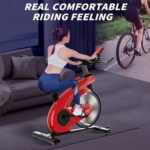 Image of Exercise Bike,Stationary Bikes for Home - Adjustable Workout Bike, Professional Exercise Bikes for Home, Efficient Workout Bike with Smartphone Mount & Digital Pulse Display