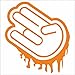 JINTORA Sticker - Adesivo - Adesive da Auto - Shocker Hand 1-108x99 mm - JDM - Die Cut - Auto - Finestra - Laptop - Tuning - Naranja