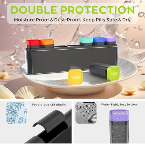 Image of Weekly Pill Organizer 1 Time a Day, HIONXMGA Detachable Travel Pill Box 7 Day, Large Medicine Pill Case Container for Daily Medication Vitamin Supplement Fish Oil, Portable Week Pills Holder, Clear
