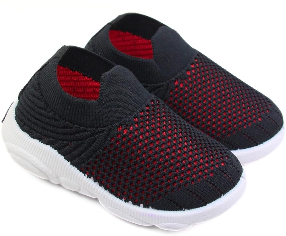 Neska Moda 18 to 21 Months Boys & Girls Mesh Slip-On Shoes (Black,Red)-BT3404 (B0D9MD8CK2) Amazon Price History, Amazon Price Tracker
