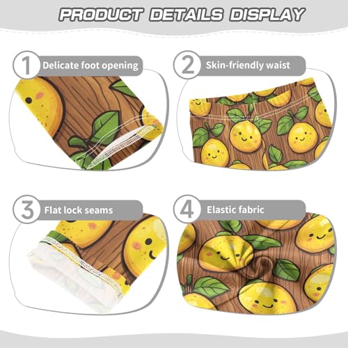 KLL Wood Lemons Little Girls Cotton Pants Stretchy Full Length Pants Running3