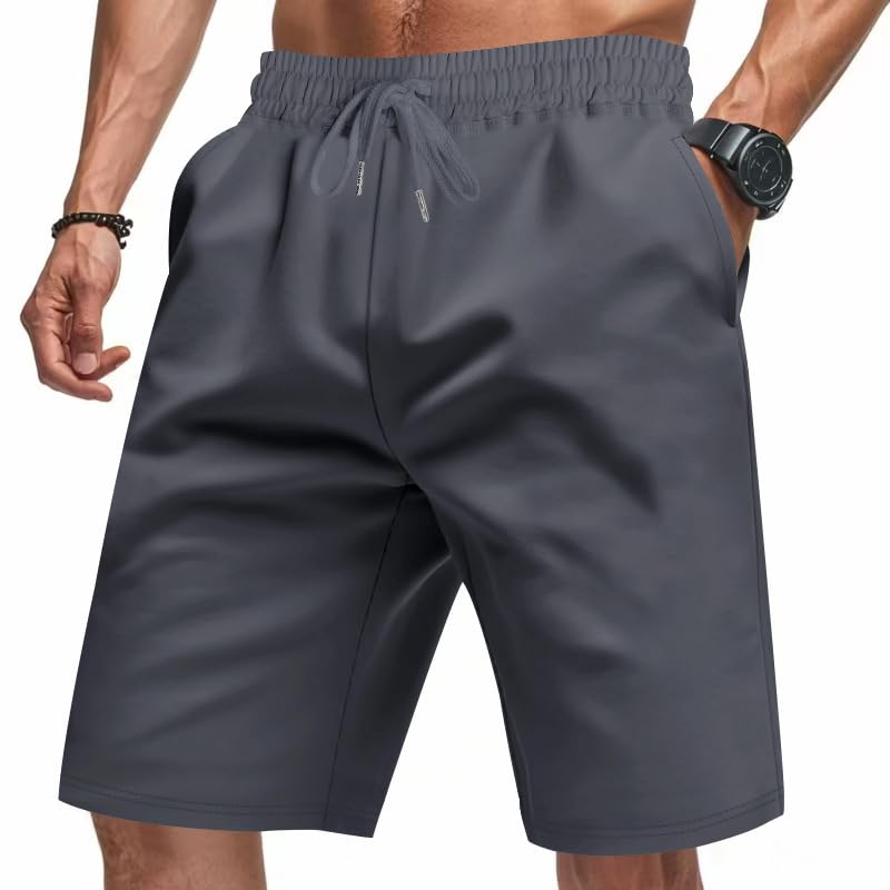 Mens Elastic Waist Drawstring Sports Quick Drying Pants Summer Vacation Style Hawaiian Beach Pants with Pockets