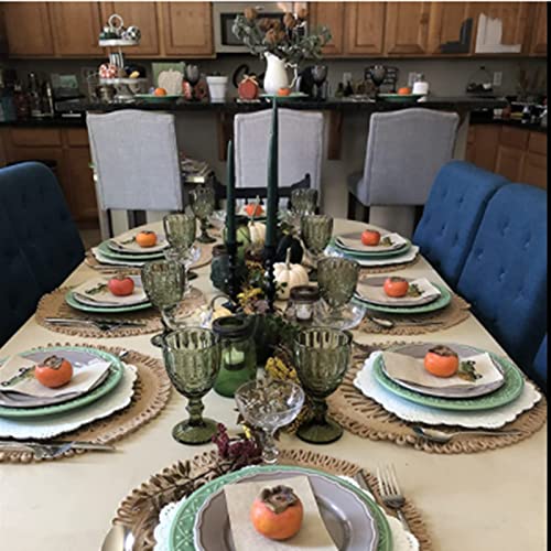 Taganov Green Wine Glasses Set Of 4 Vintage Glassware Drinking Water Goblets 10 Oz Colored Water Glasses Juice Cups For Wedding Party #TOP2