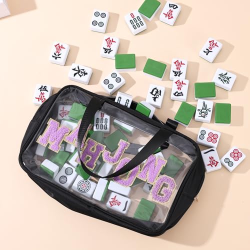 Bolsa para fichas de Mahjong tamaño mediano, negra miniatura 3