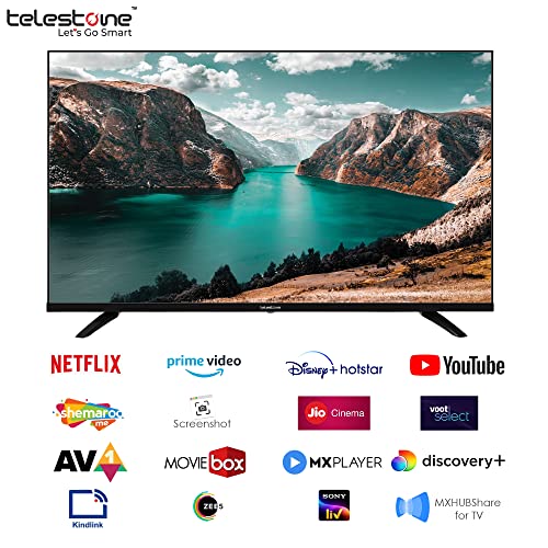 Image of TELESTONE 109 cm (43 Inch) Bezel Less Ultra Bright Display with 178 Wide Viewing Angle Full HD Smart LED TV
