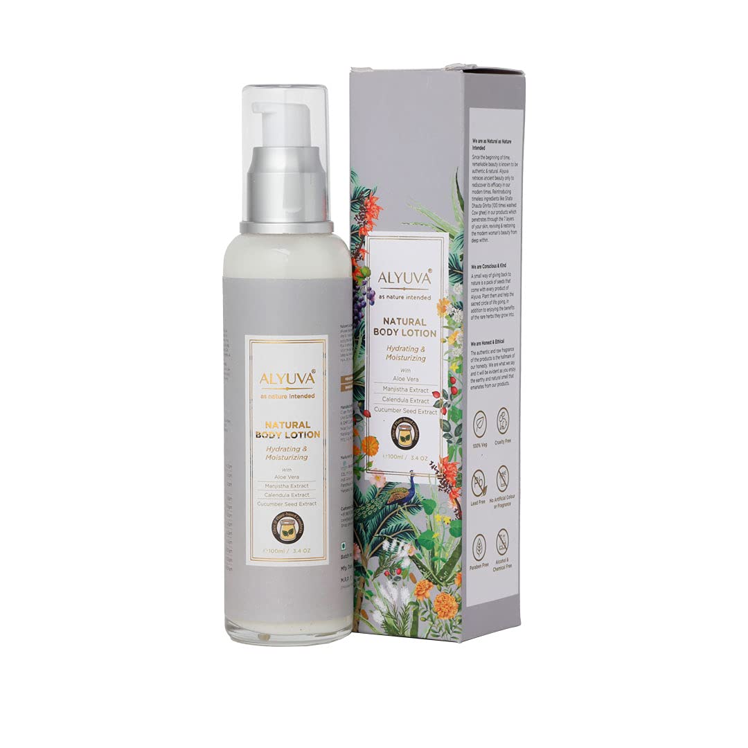 Alyuva Ghee Enriched Natural Body Lotion with Cucumber, Marigold and Aloe Vera, 200ml