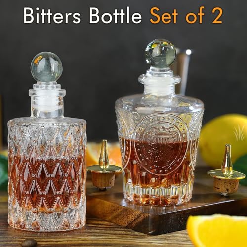 Botellas de cristal para cóctel con elegante tapa dorada para mejorar tu barra en casa 6