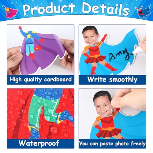 Image of gisgfim 80Pcs Super Theme Hero Cutouts Back to School Decorations Bulletin Board Heroes Paper Cut-Outs Classroom Decor for Boy Girl DIY Craft Photo Wall Door Kindergarten Preschool Party Favor Supply