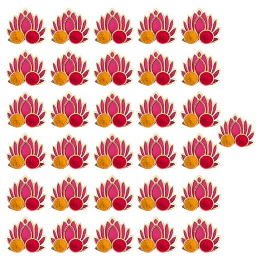 Natali Traders Lotus Haldi Kumkum for Return Gifts Puja Items Favours House Warming Gifts Pack of 31 Pasupu Kumkum Packets Pooja Bulk Wedding Return Gifts