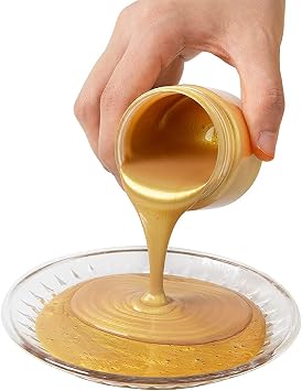 Acrylic Paint Metallic Gold, Non Toxic, Non Fading, 200ml Gold Leaf Paint for Art, Painting, Handcrafts, Ideal for Canvas Wood Clay Fabric Craft Supplies