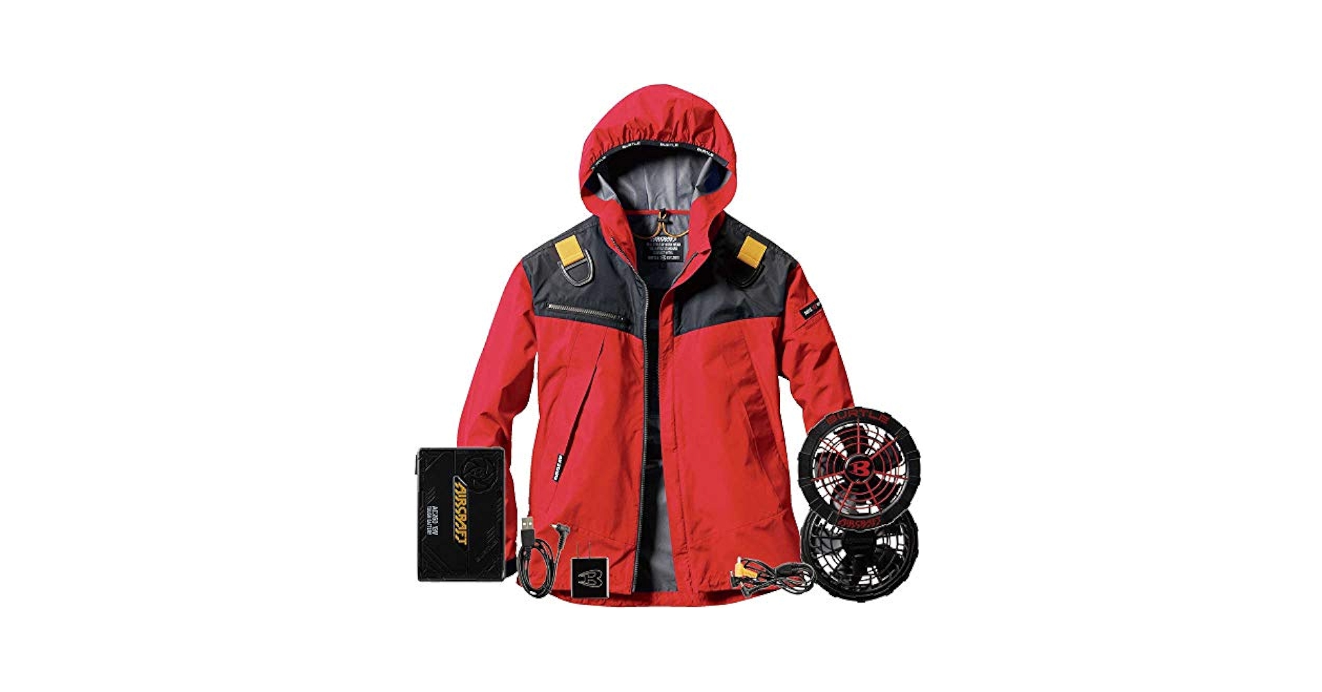 Amazon.co.jp: 空調服 バートル パーカー長袖ジャケット・赤