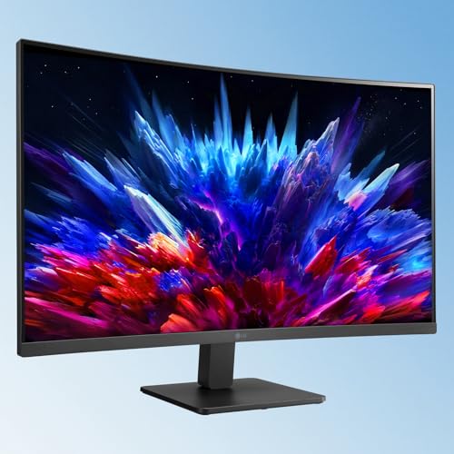 Image of LG 32 inch FHD Curved Monitor, 1920 x 1080 VA Display, 100Hz Refresh Rate, AMD FreeSync, Dynamic Action Sync, Black Stabilizer, Reader Mode, HDMI and D-Sub Ports, 3-Side Virtually Borderless Design
