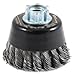 Forney 72866 Wire Cup Brush, Industrial Pro Twist Knot with 5/8-Inch-11 and M14-by-2.0 Multi Arbor, 3-Inch-by-.020