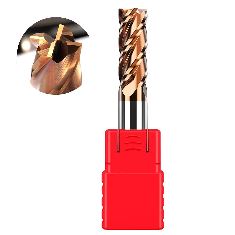 ASNOMY 1PC HRC55 Molino de extremo cuadrado de carburo, molino de extremo de carburo de micro grano para metal duro, 4 flautas de fresadora, AlTiN recubierto de CNC Fresas - 10 mm