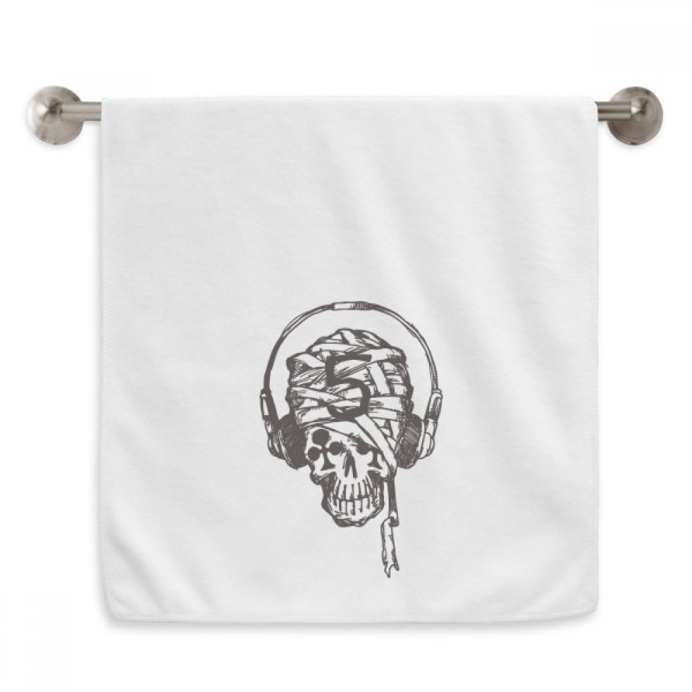 Serviette skull musique 13x29 pouces lavable douce pour peaux sensibles