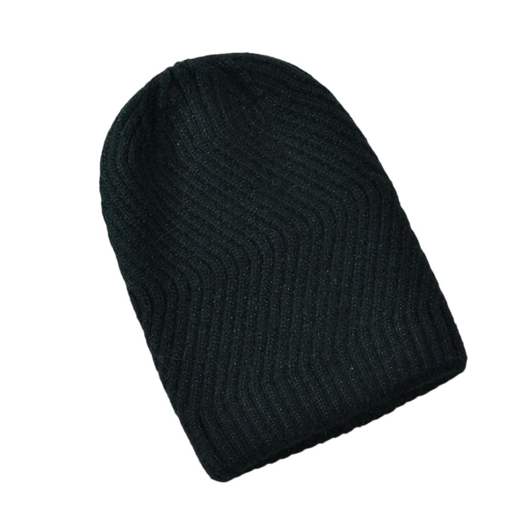 Wvapzxx Chapeaux Pour Femmes Automne Hiver Mélange De Laine Tricoté Bonnet Chapeau Épaissir Chaud Étincelle Vague Rayure Bonnet