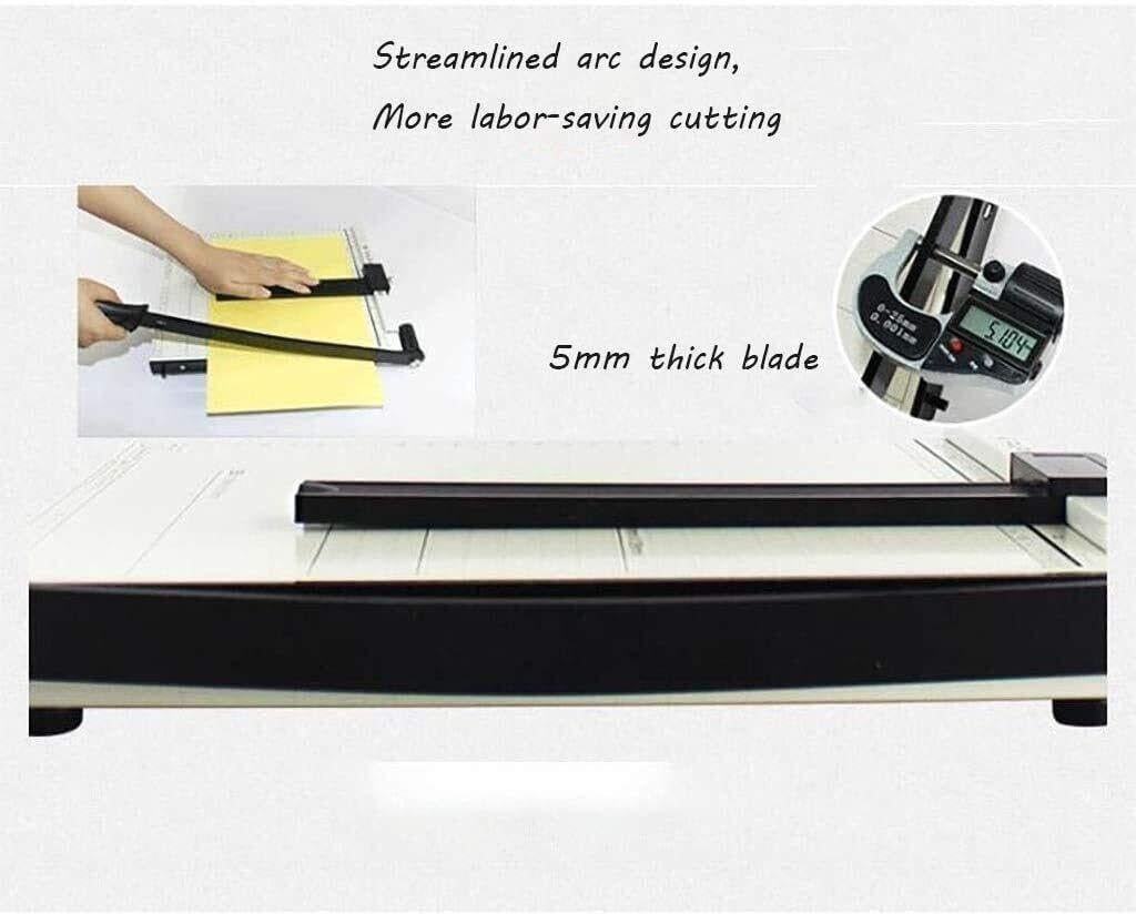 Taglierina e rifilatrice Portatile per Carta, Formato A4, Robusta, con Struttura in Metallo e Sistema di Sicurezza Automatico (Blu)
