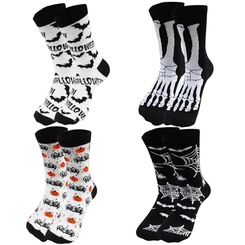 ANOTION Halloween Socks, Halloween Gifts for Women Novelty Halloween Printed Socks for Men Women Teen Girls Boys Halloween Decorations Halloween Socks for Parties & Gift