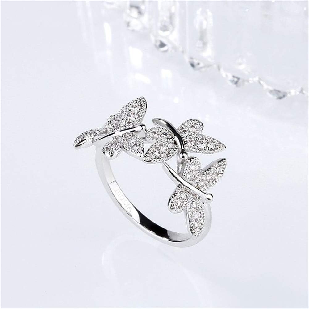 Jeulia 0.5 Carat Dragonfly Rings for Women 925 Sterling Silver Insect Band Rings Cubic Zirconia Solitaire Wedding Band CZ Solitaire Engagement Rings Anniversary Promise Romantic Jewelry Gifts