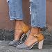 2019 Zapatos De Tacón Alto Ancho, Sandalias De Vestir En Contraste Punta...