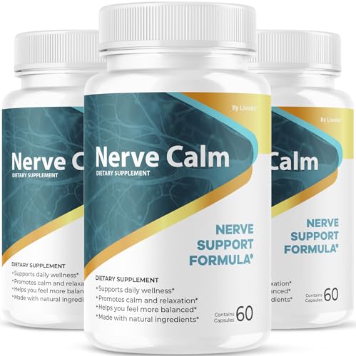 (3 Pack) Nerve Calm Capsules - Official NerveCalm Premium Formula Supplement Pills, Advanced Support Formula for Wellness & Overall Health, All Natural Nerve Calm Reviews, 90 Capsules for 3 Months