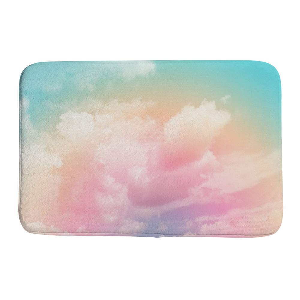 Tapis de bain antidérapant motif nuages pour salle de bain enfant