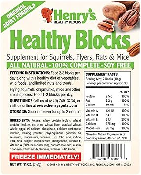 Henry's Healthy Blocks Food for Squirrels, Flyers, Rats and Mice