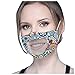 Produktbild SHUANGA transparent Gesichts Mund, Wiederverwendbare Staubschutzn, Süße Mundschutz Kälteschutz für Unisex wandern Radfahren Camping Outdoor außenbereich Home Office Face Cover Design für Taubstumm