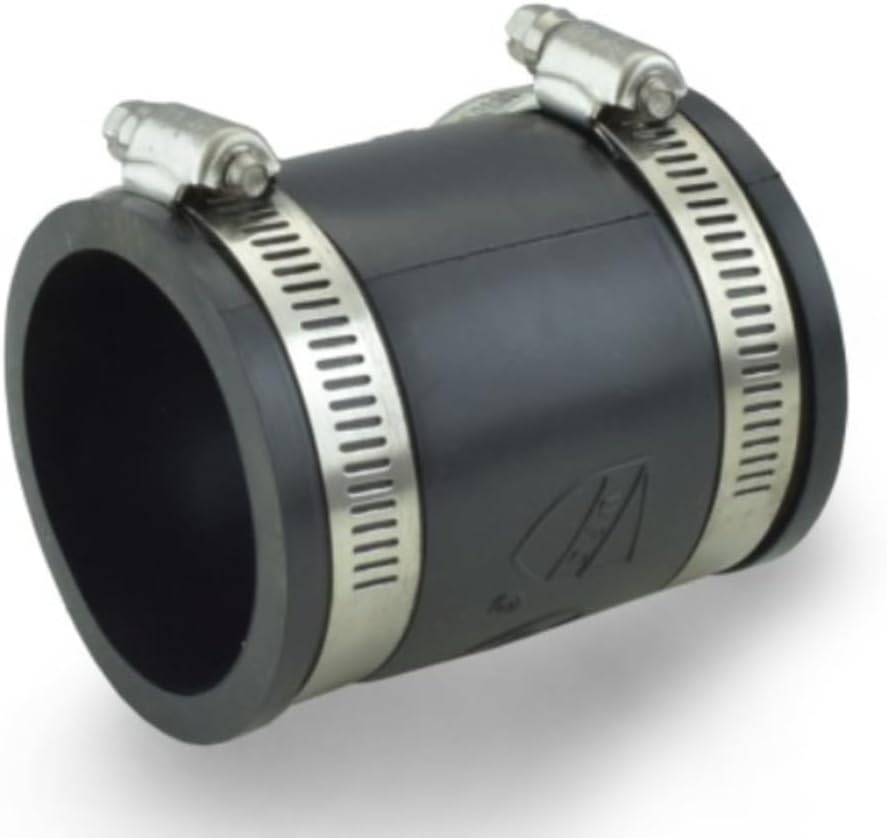 2 inch Flexible Rubber Coupling Flexible with Stainless Steel Hose Clamps Flex Cuffs Flexible PVC Coupling Dust Collection Fittings High Temperature Resistant Material for Plastic Plumbing Connections